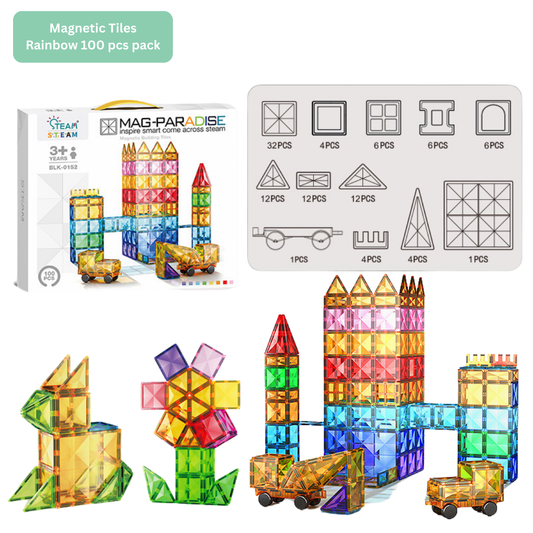 Mega Magnetic tiles 120 pcs and Marble run 155 pcs bundle