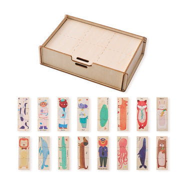 Cartoon Animal Shape Matching Puzzle with Wooden Storage Box