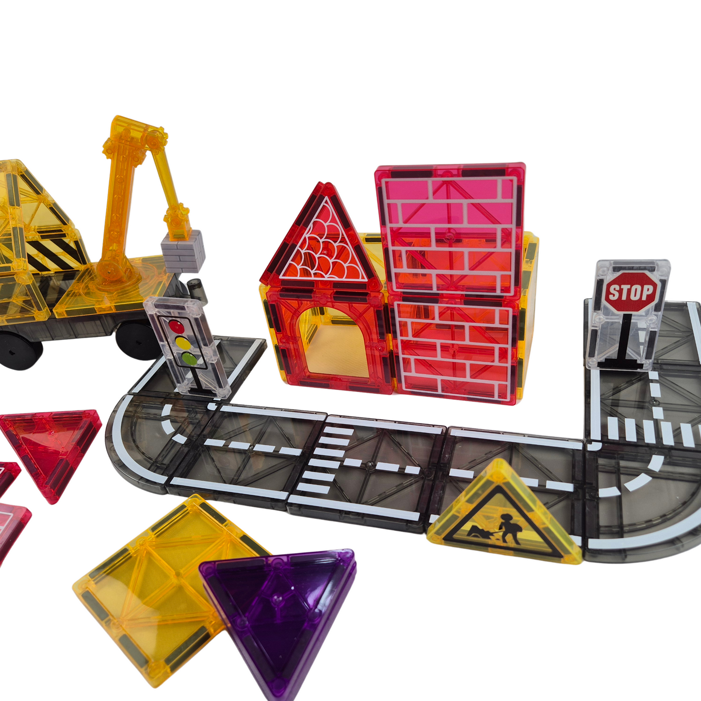 40-Piece City Construction Magnetic Tiles detail