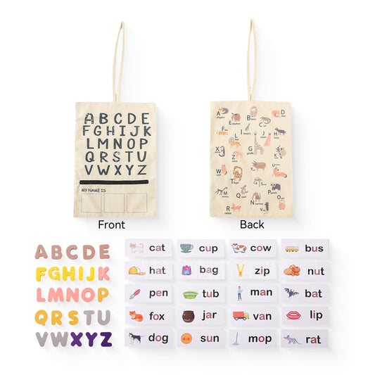 Canvas Bag Alphabet Matching & Word Building Toy Set