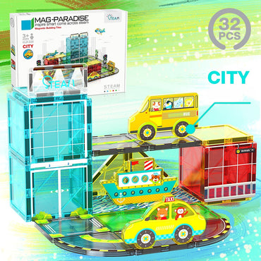 Magnetic Tiles City Themed Set 32Pcs Mag-Paradise