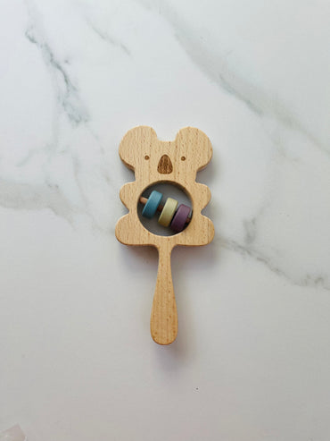 Baby Wooden Animal Rattle - Beech Wood Koala