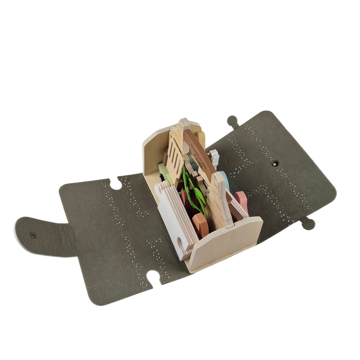 Dinosaur Park Track Building Playset carry case open