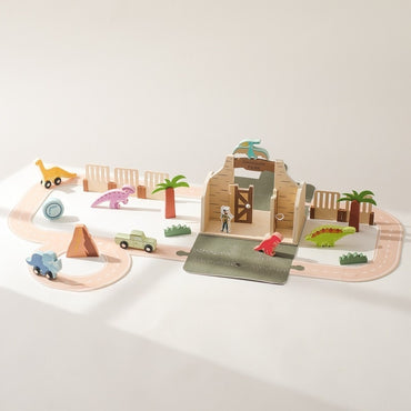 Dinosaur Park Track Building Playset full setup