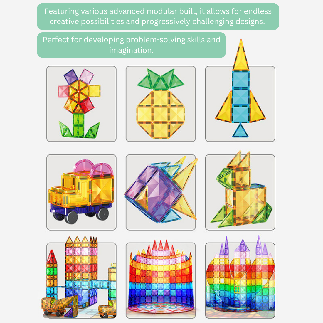 Magnetic Tiles Rainbow 120Pc Mag-Paradise