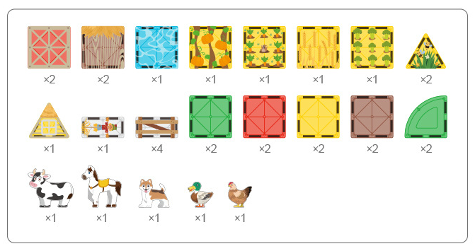 Magnetic Tiles Farm Themed Set 32Pcs Mag-Paradise