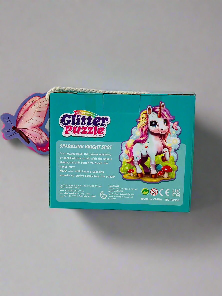 Unicorn Glitter Puzzle – 45-Piece Sparkling Puzzle