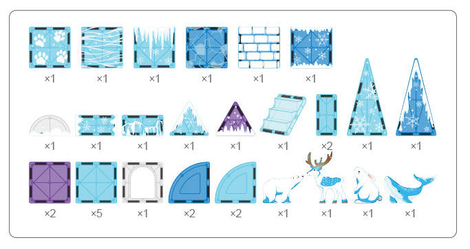 Magnetic Tiles Ice Themed Set 32Pcs Mag-Paradise
