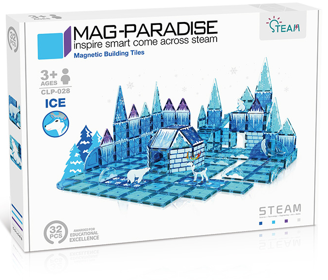 Magnetic Tiles Ice Themed Set 32Pcs Mag-Paradise Arctic Animal