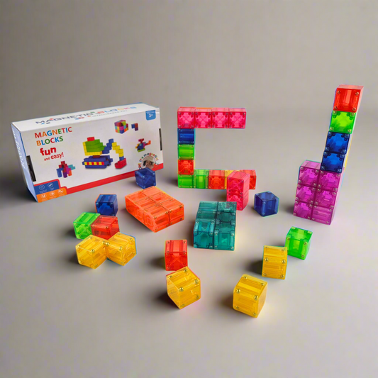 Magnetic Cubes/blocks Building Set – 48-Piece scattered