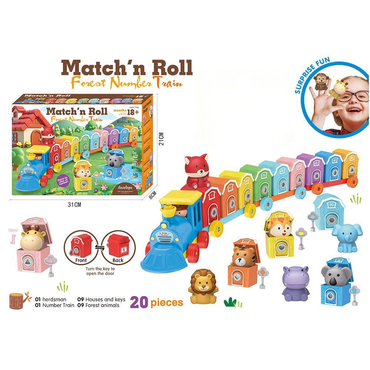 Match 'n Roll Forest Number Train - 20-Piece Educational Animal & Number Matching Toy Set for Toddlers 18+ Months