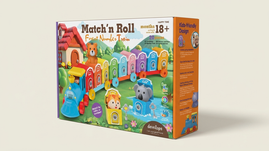 Match 'n Roll Forest Number Train - 20-Piece Educational Animal & Number Matching Toy Set for Toddlers 18+ Months