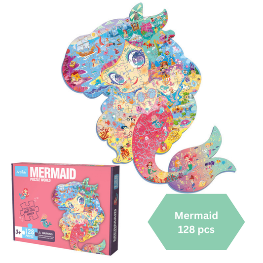 Mermaid Shape Puzzle 128Pc