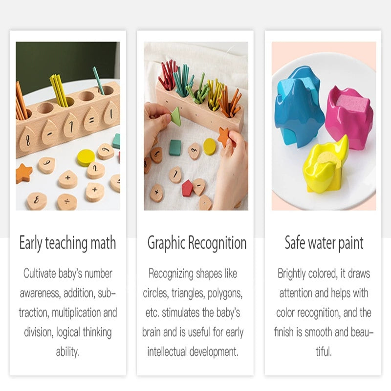 Montessori math wooden counting sticks benefit