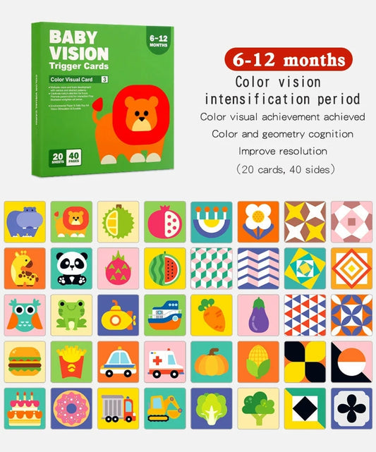 Color Stimulation Flashcards for Babies 6 - 12 months