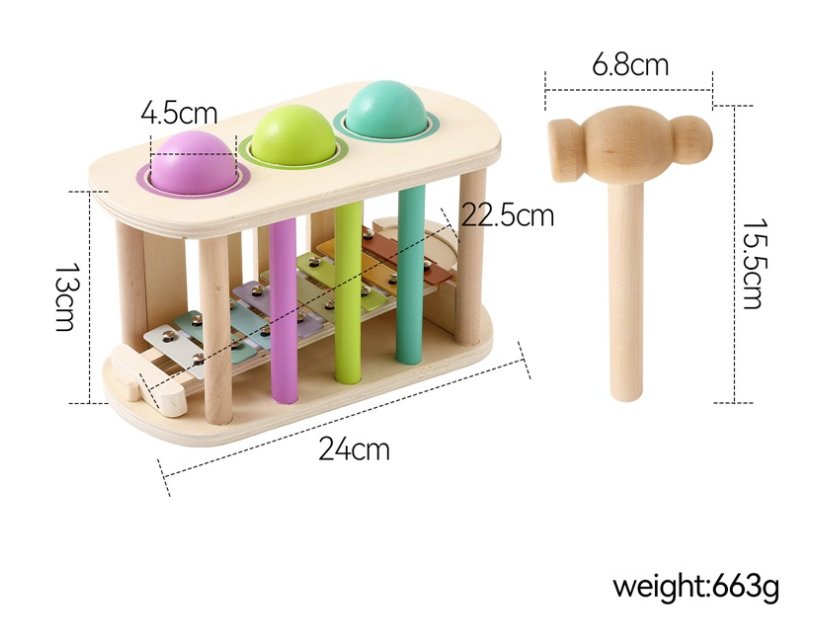 Baby 2-in-1 Hammer Ball & Xylophone Toy
