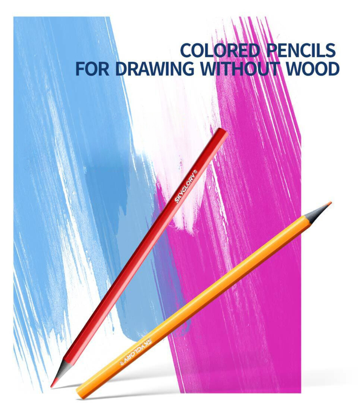 Wood-Free Colored Pencils - 12 Vibrant Colors for Creative Kids