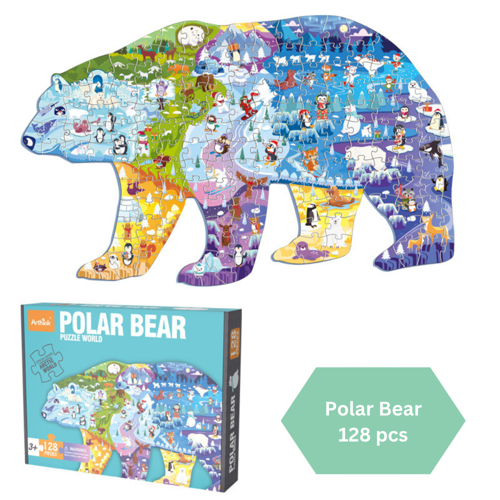 Polar Bear Shape Puzzle 128Pc