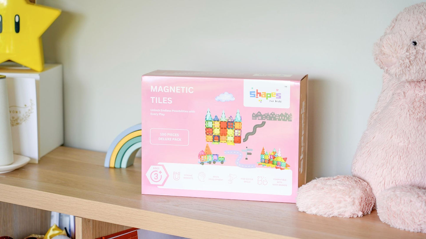 Shapes for Kids 100-Piece Magnetic Tiles Deluxe Pack