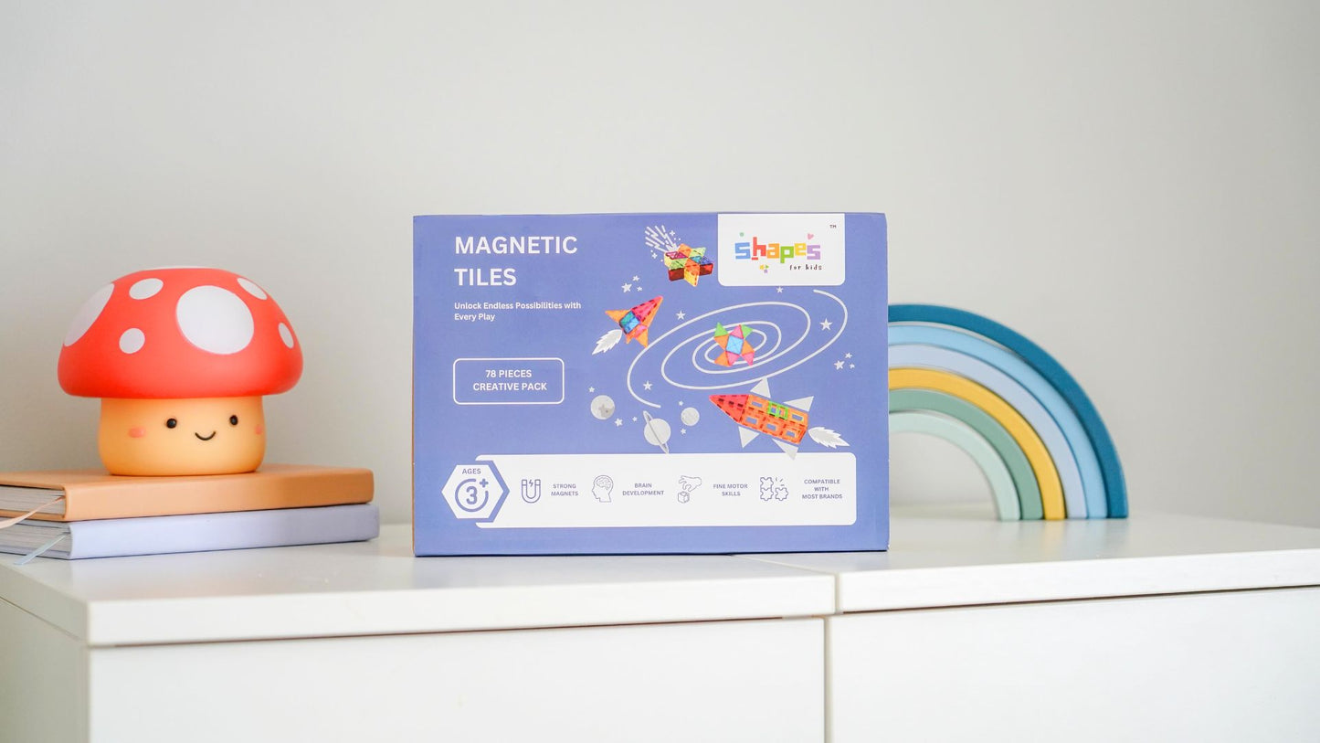 Shapes for Kids 78-Piece Magnetic Tiles Creative Pack