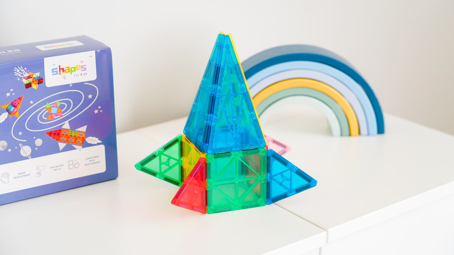 Shapes for Kids 78-Piece Magnetic Tiles Creative Pack