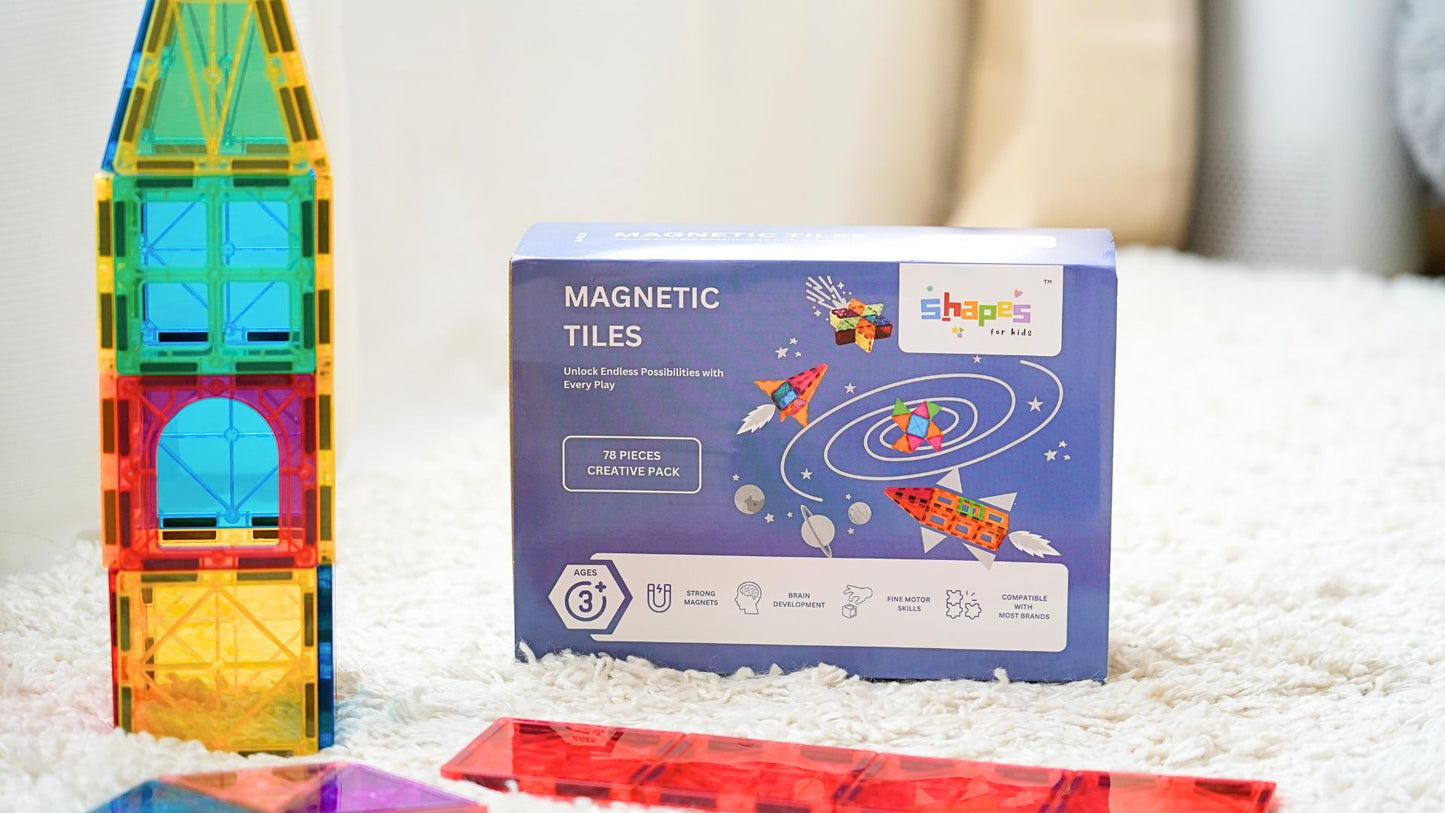 Shapes for Kids 78-Piece Magnetic Tiles Creative Pack