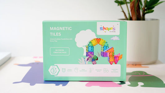 Shapes for Kids 60-Piece Magnetic Tiles Creative Pack