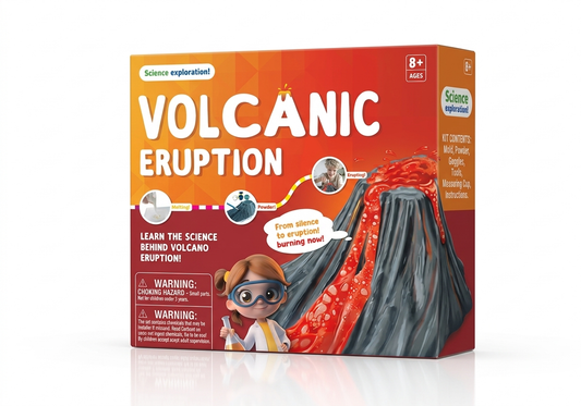 Volcanic Eruption Science Kit – DIY Volcano Experiment Set with Mold, Paints, and Safety Goggles for Kids