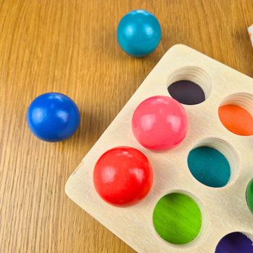 Wooden Rainbow ball matching puzzle