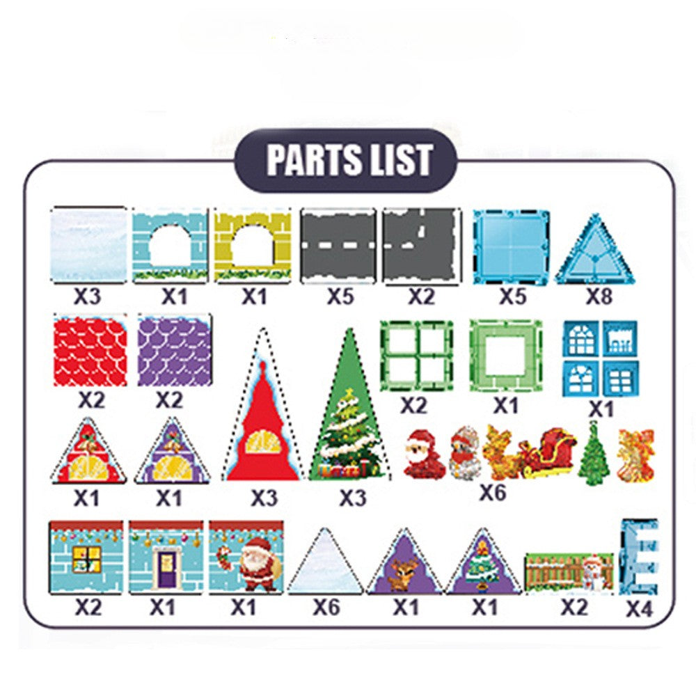 Magnetic Tiles Christmas Themed Set 65 Pcs
