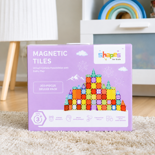 Shapes for Kids 120-Piece Magnetic Tiles Deluxe Pack