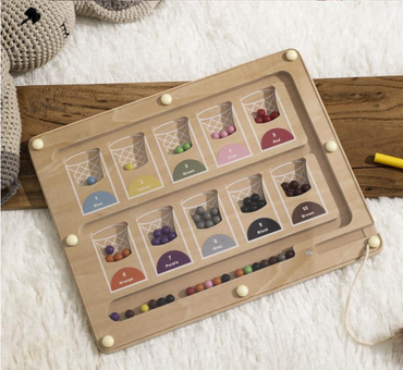 Magnetic Color & Number Maze – Montessori Wooden Sorting Toy for Counting & Fine Motor Skills