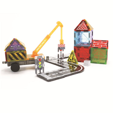 42-Piece City Construction Magnetic Tiles Set