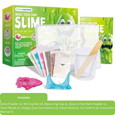 DIY Make Your Own Slime Kit – Glow-in-the-Dark Sensory Science Exploration Set for Kids