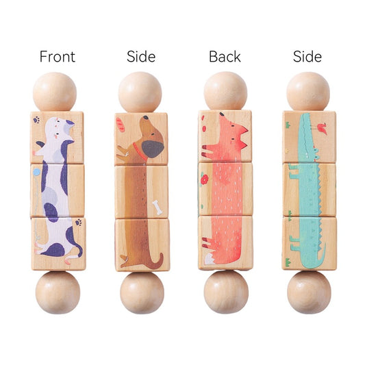 Rotating Animal Shape Matching Toy with Rattle
