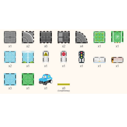 Magnetic Tiles Police Station set 30Pcs Mag-Paradise