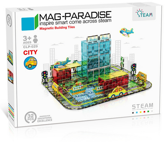 Magnetic Tiles City Themed Set 32Pcs Mag-Paradise