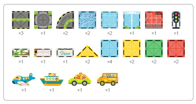 Magnetic Tiles City Themed Set 32Pcs Mag-Paradise