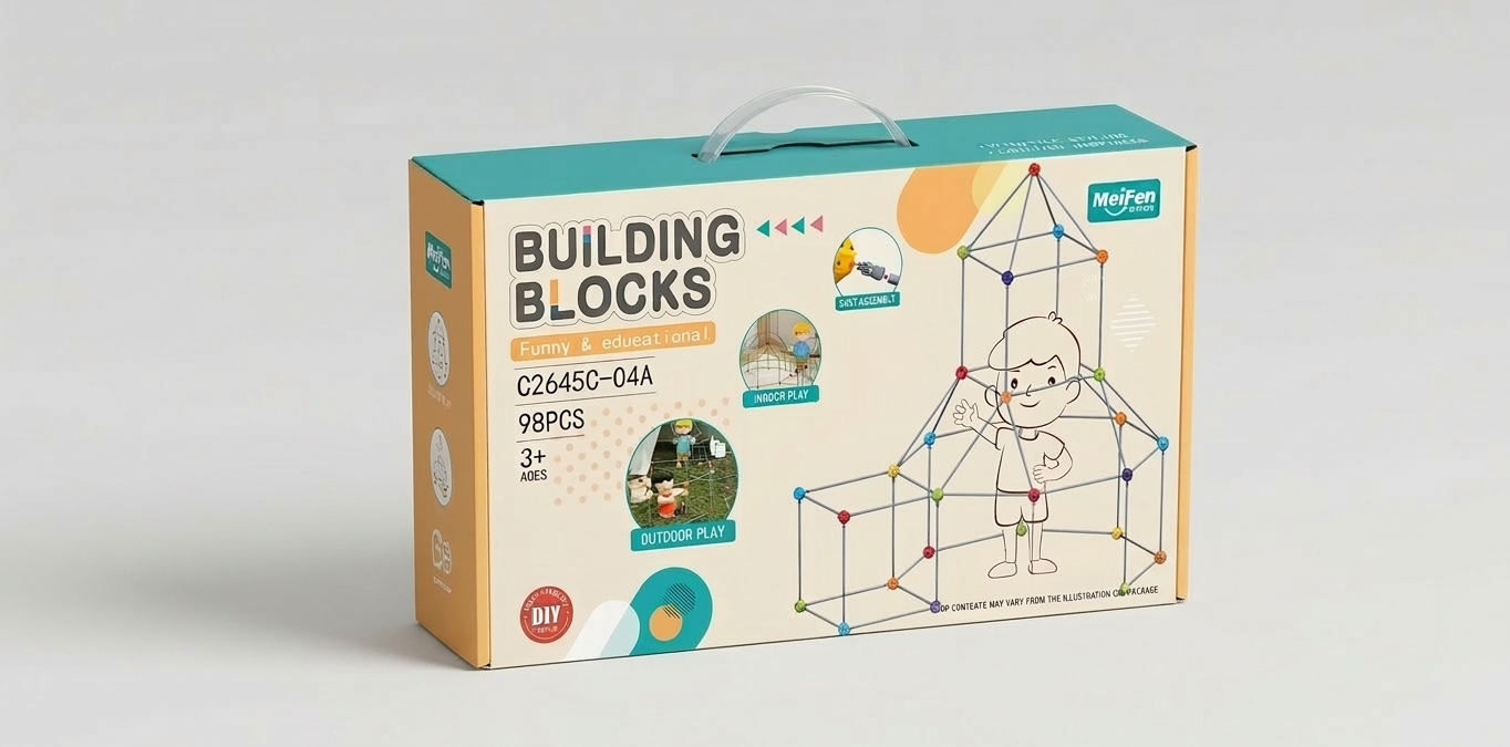 98-Piece Kids Fort Building Kit – DIY Creative Castle & Play Tent Construction Set