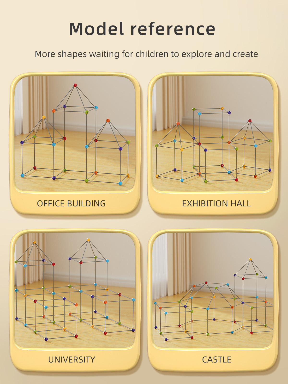 98-Piece Kids Fort Building Kit – DIY Creative Castle & Play Tent Construction Set