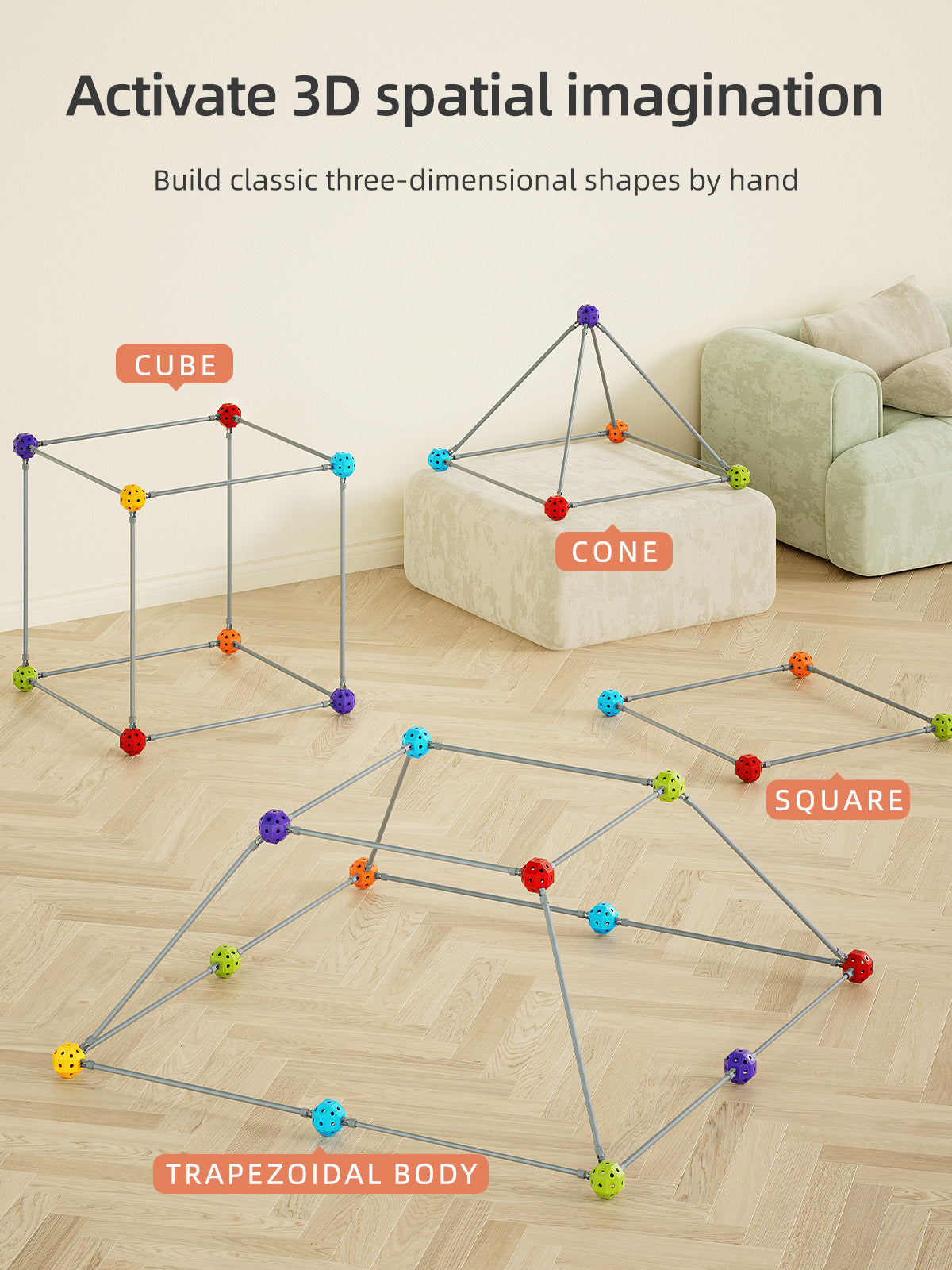 98-Piece Kids Fort Building Kit – DIY Creative Castle & Play Tent Construction Set
