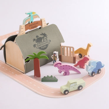 Dinosaur Park Track Building Playset with Carry Case