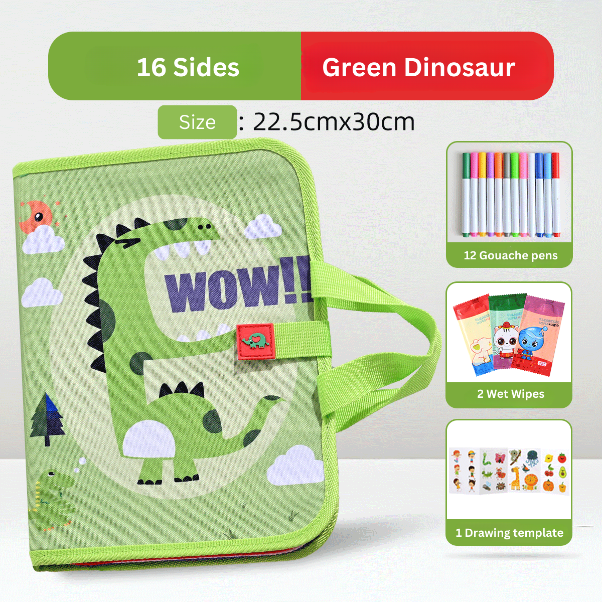 Green Dinosaur Drawing Art Pad – Arts and Craft – Shapes For Kids