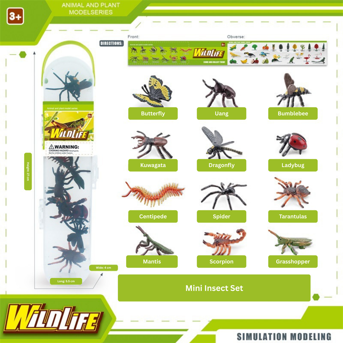Mini Insect Set – 12-Piece Realistic Bug Mini Figurine Collection