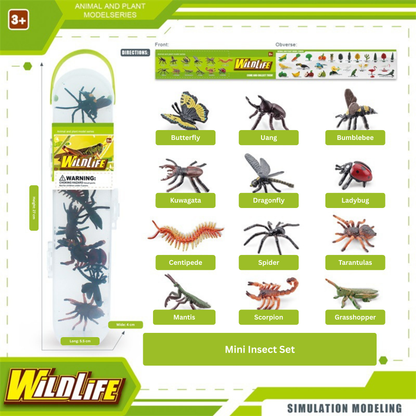Mini Insect Set – 12-Piece Realistic Bug Mini Figurine Collection