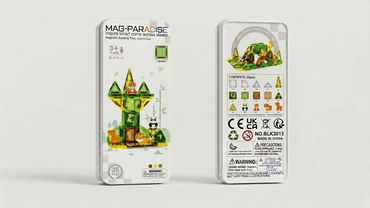 MAG-PARADISE 35-Piece Micro Magnetic Building Block Set – Forest Animal & Jungle Kingdom STEAM Toy with Portable Tin Box (Ages 3+)