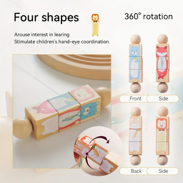 Rotating Animal Shape Matching Toy with Rattle