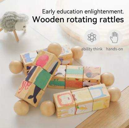 Rotating Animal Shape Matching Toy with Rattle