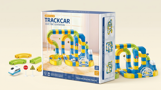 Versatile 3D Trackcar Electric Levitation Rail Train Set - 224-Piece Deluxe DIY Building Track Toy with USB Rechargeable Train for Kids Aged 3+
