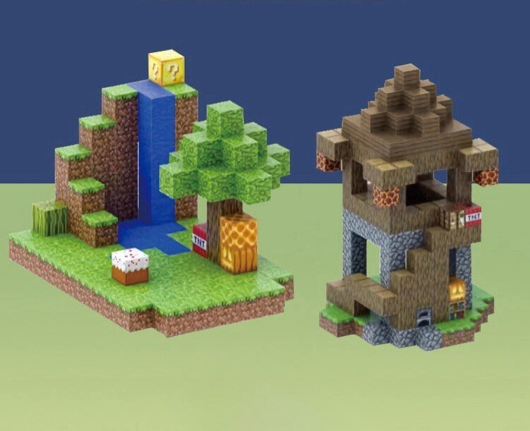 Magnetic Pixel themed Diamond Sword blocks/Cube 268 pic set